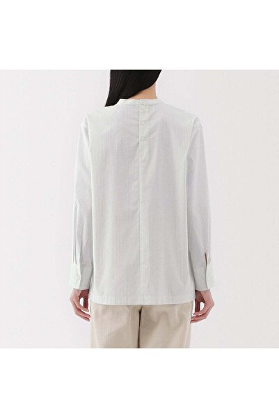 Muji Quick Dry Broadcloth Long Sleeve Blouse