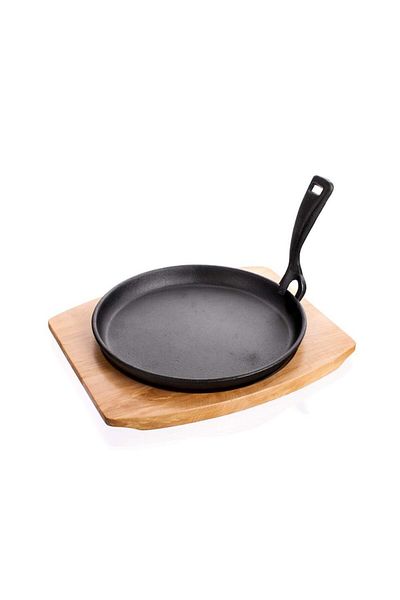 BANQUET Grătar din fontă cu suport din lemn Banquet Grada, 22 cm