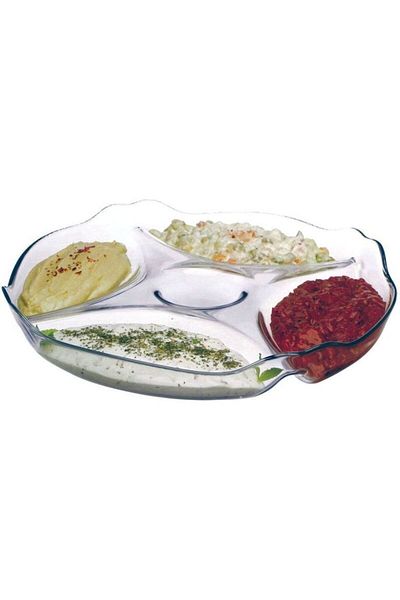 Paşabahçe Compartimented Serving Platter 30cm, Glass, Pasabahce Patisserie