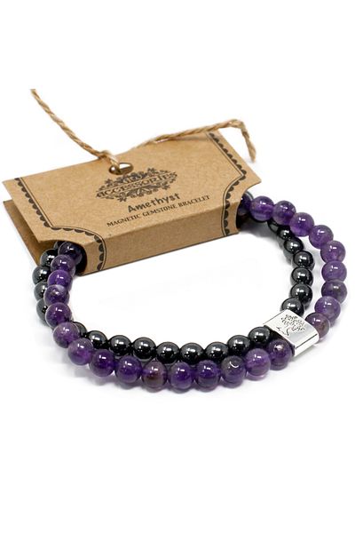 OEM Therapeutic Magnetic Bracelet with Hematite & Amethyst