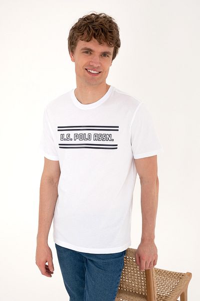U.S. Polo Assn. Men's Regular Fit White Crew Neck T-Shirt 50306907-Vr013