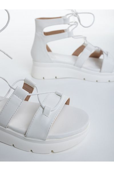Kalapod Women's white sandals made of eco-leather Solaza
