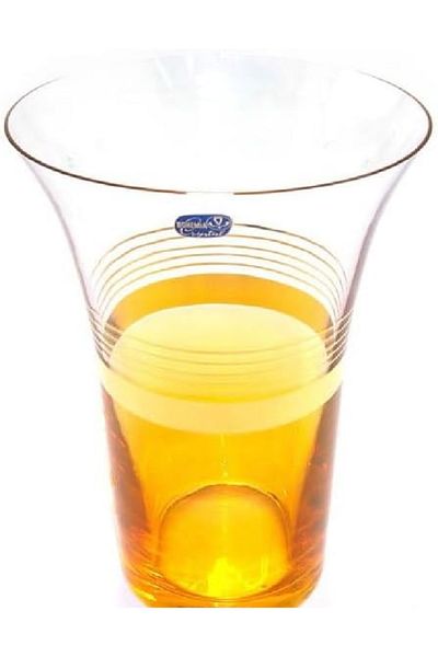 Bohemia B82507.Ma390 Gold-Plated Vase 25.5 cm | Yellow Flower Vase for Home & Office Décor