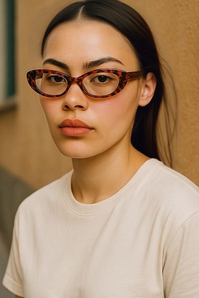 MACERATİ Cat Eye Classic Vintage Leopard Glasses