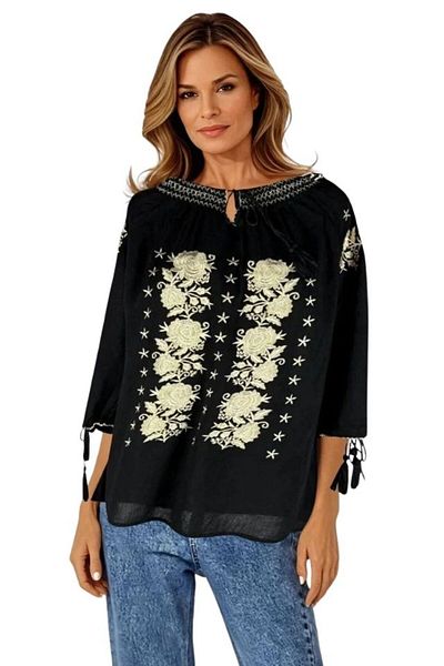 rody's forever Women's blouse type ie 257 black/beige, size 4XL