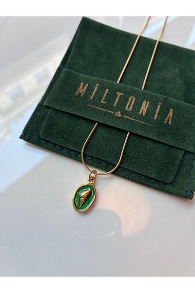 Miltonia Seashell Green Steel Necklace