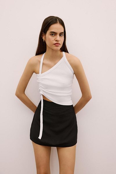 Rue Studio Mini fustă neagră cu centură