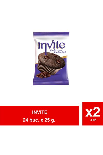 İNVİTE INVITE CAKE – Muffins with Cocoa and Cocoa Cream – 25g x 24 x 2 Pack | Intense and Fine Dessert