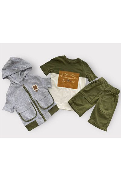 BİGÜMEX Boy's Shorts Summer Suit 3 Pcs
