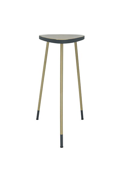 Alsaif Gallery Triangle Iron Table Al Saif Gallery, 36x30x62 cm, Gray Edge wi...