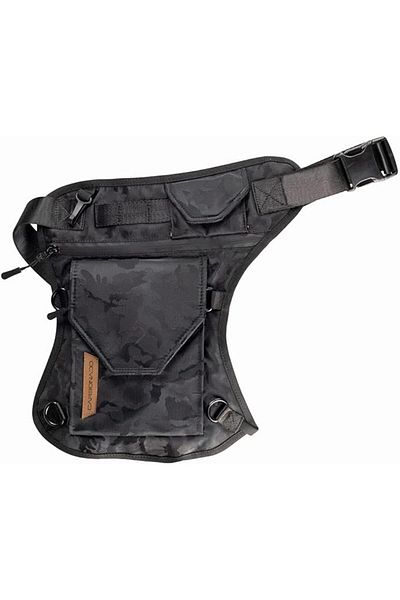 Carbonado Vector Waist Bag for Men/Women, Drop Leg/Crossbody Bag with Detachable Strap (Black Camo)