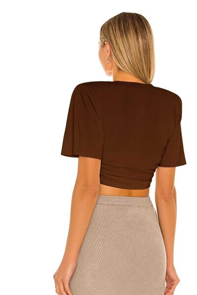By Kul Design Women's Cotton Detail Jersey Crip Top