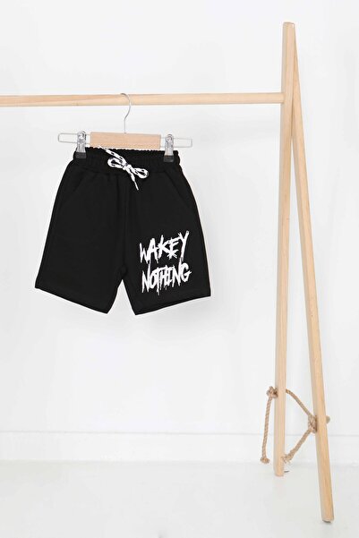 TOFİSA Αγόρι μαύρο σορτς με στάμπα - 27343