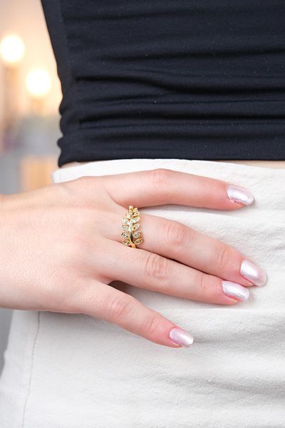 Jack Ferrero Zircon Stone Women's Ring (Adjustable)