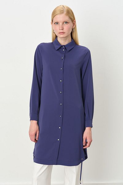 Nihan Eyelet Detailed Tunic Indigo