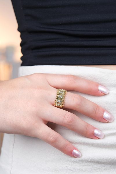 Jack Ferrero Zircon Stone Women's Ring (Adjustable)