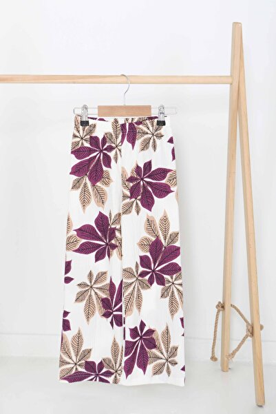 TOFİSA Κοριτσίστικο παντελόνι μωβ με σχέδιο - 27378