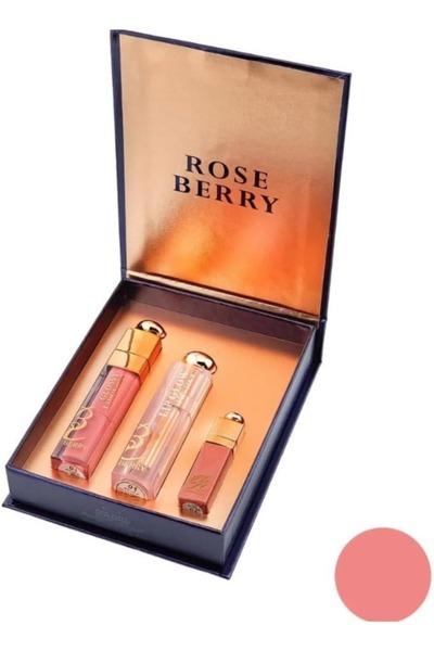 ROSE BERRYY مجموعة ملمع الشفاه من 3 قطع - أساسيات التوهج الطبيعي لإطلالة مرطب...