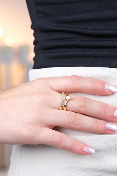 Jack Ferrero Zircon Stone Women's Ring (Adjustable)