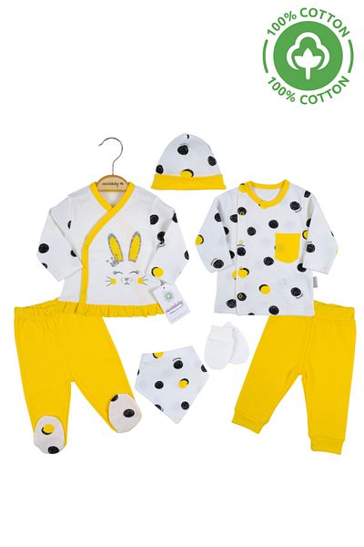 ciccimbaby Newborn Baby Set 2-Piece Set Set Cotton Long Sleeve Hat, Gloves and Bib Gift