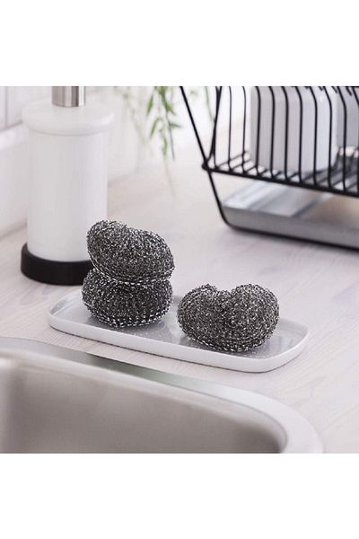 YORK YCZYSSTAL Steel Mesh Scrubber Set | 3-Piece Durable Cleaning Pads