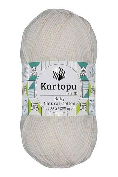 Kartopu Kartopu K011 Baby Natural Cotton Yarn – 100g, 200m – Off White
