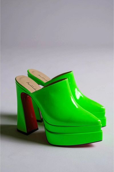 PayBuy Stylish Design Double Platform Design Closed Toe High Heel Slippers Stylish and Elegant Evening Dress Shoes
