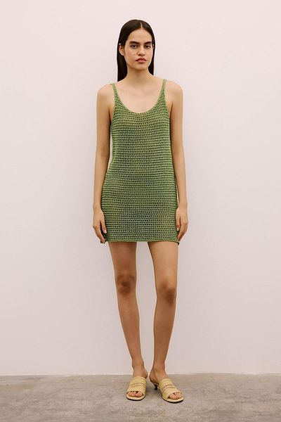 Rue Studio Mini Green Dress with Sim Textured Strap