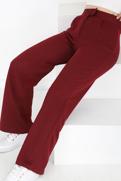 TOFİSA Palazzo Pants Claret Red - 27077