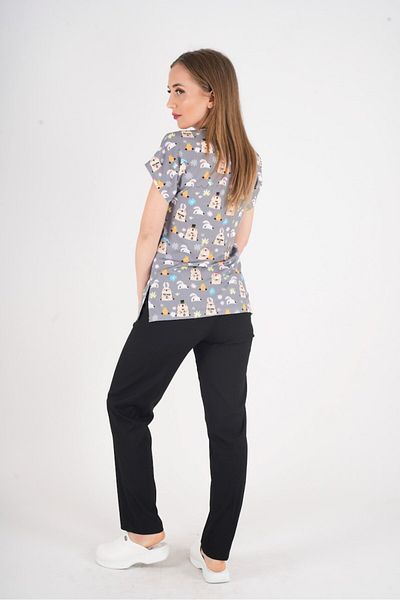 Nur Medikal Giyim Set de uniforme unisex cu model Snack Time Doctor Nurse Surgical Scrubs