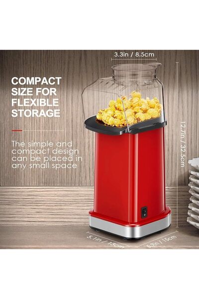 Generic Hot Air Popcorn Popper Maker With Measuring Cup To Portion Popping Corn Kernels + Melt Butter, 16 Cu