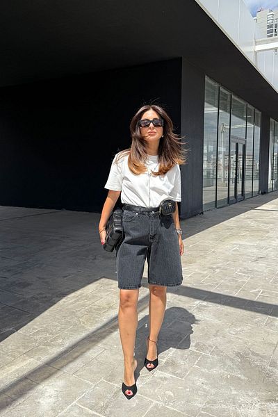 Özge Özgenç Washable Wide Fit Boyfriend Shorts