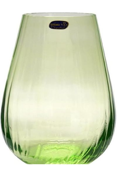 Bohemia Ebreez Bohemia 82237/D4353 Crystal Waterfall Vase 245 ml | Green Glass Flower Vase for Décor