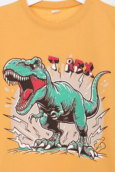 TOFİSA Boy's Sari Printed Short Sleeve T-Shirt - 27384
