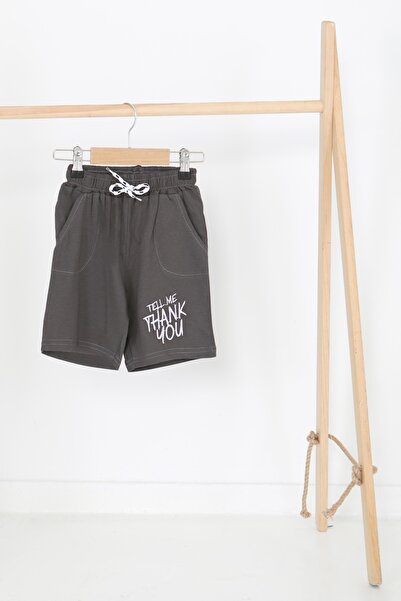 TOFİSA Κοριτσίστικο σορτς με στάμπα ανθρακί - 27337