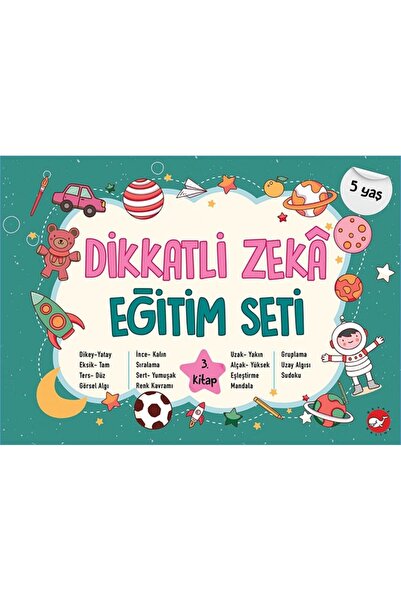 Beyaz Balina Yayınları Dikkatli Zeka Eğitim Seti - 3. Kitap (5 Yaş)