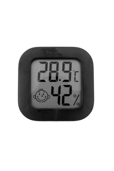 JEWELORA Termometru și higrometru digital de cameră, afișaj LCD, compact, negru - Negru