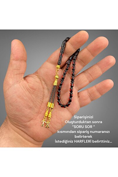 Kt BİLEK BOY HARFLİ TESBİH BORDO RENK SÜRMELİ TOZ KEHRİBAR TESBİH