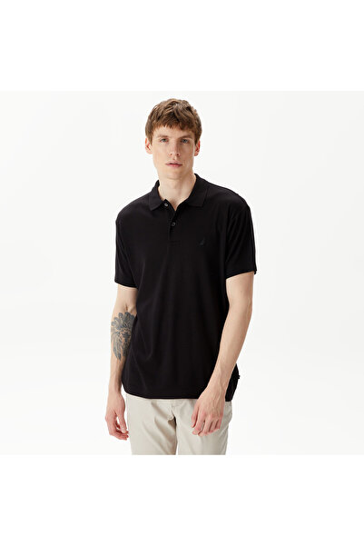 Nautica Erkek Siyah Classic Fit Kısa Kollu Polo Yaka T-Shirt