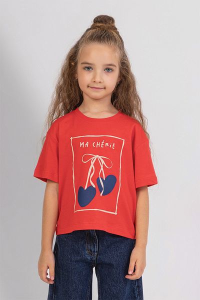 DMB BOYS & GIRLS Oversize Printed Heart Detailed Cotton Girl's T-Shirt