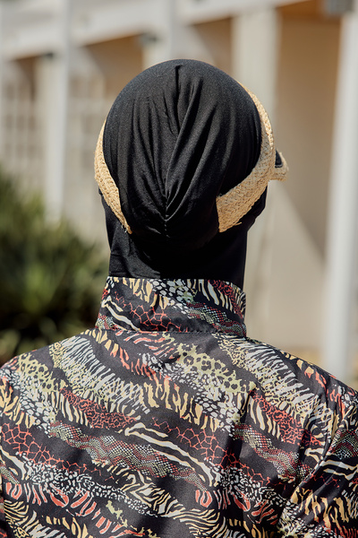 Remsa Mayo Visor Straw Hat Sunscreen Visor Rş-2105 Black Beige