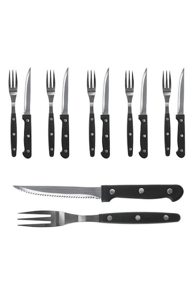 OEM Set 12 BBQ utensils, Excellent Housewear, Black/Silver