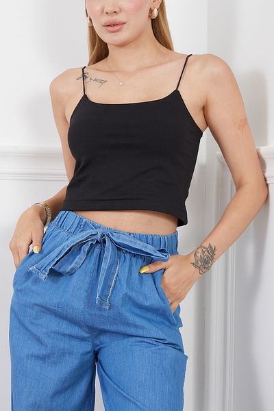 DPARİS Lycra Crop Bustier with Rope Straps