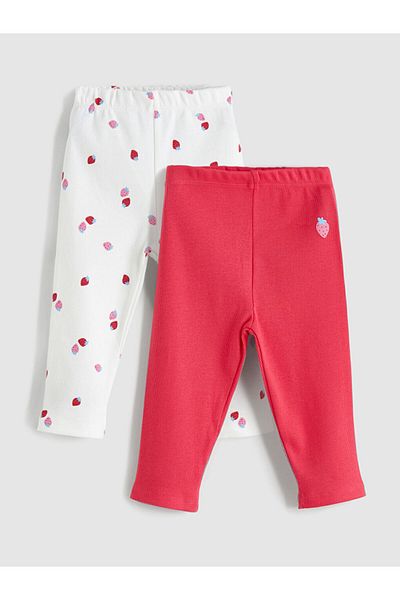 LC Waikiki New Season Strawberry Printed Girls' Leggings 2-Piece - S5Rp43Z1
