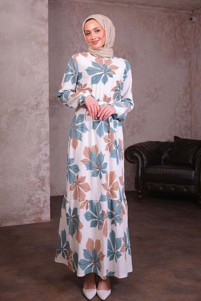 benguen Φόρεμα Hijab με σχέδιο Mint Green 4852