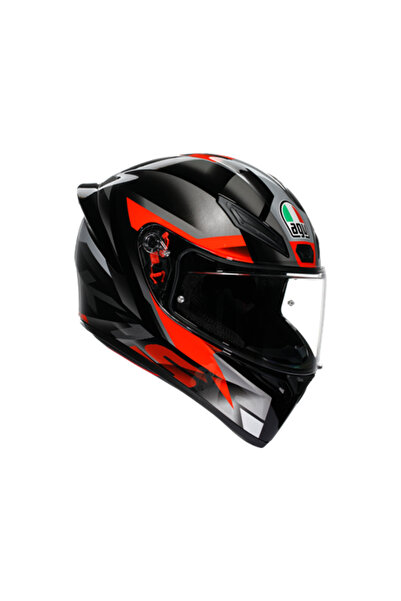AGV KASK/K1 S E2206 FASTLAP BLACK GREY RED CONF.
