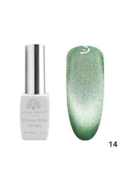 global fashion Oja semipermanenta, Snow White, 3D Cat Eye, Global Fashion 8ml...