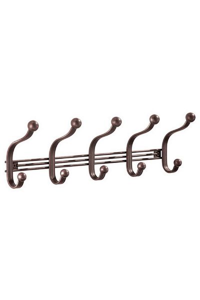 Interdesign York Lyra Wall Mounted 5-Hook Rack Bronze