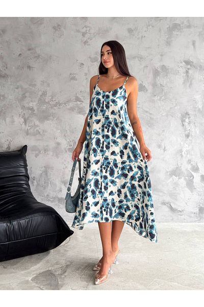 BYKUZEYARAS Comfortable Cutout Woven Modal Maxi Dress with Rope Straps