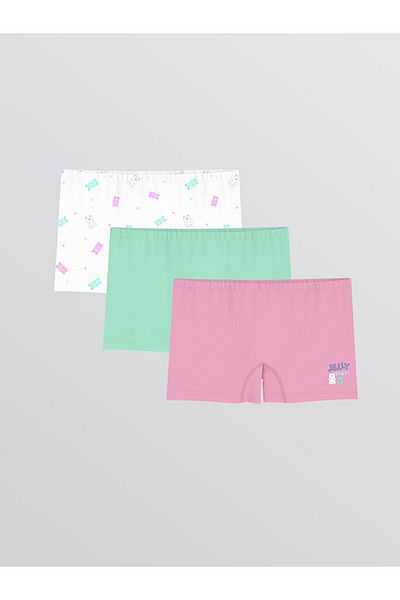 LC Waikiki White Printed Girl's Boxers 3 Pcs